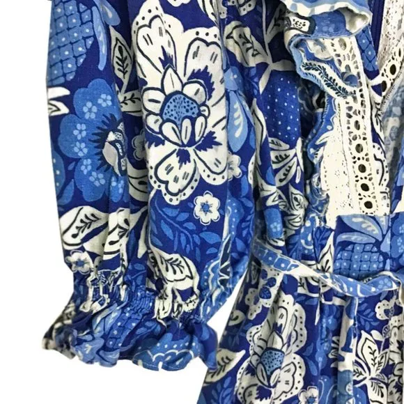 Farm Rio Full of Flowers Ruffled Jumpsuit